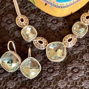 Brighton Aqua Venus Rising Necklace and Earring set.